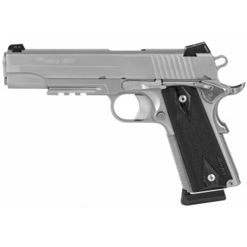 SIG 1911R 45ACP 5" STS 8RD NS BLKWD