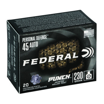 FED PUNCH 45ACP 230GR JHP 20/200